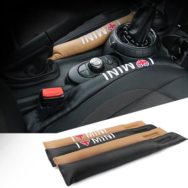 

1pcs universal car seat gap filler embroidery pu leather crevice pad for mini cooper one r55 r56 f55 f60 countryman accessories