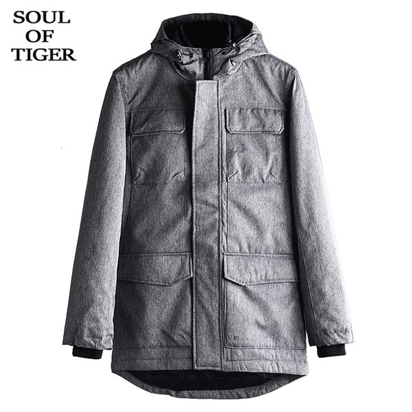 

soul of tiger 2019 korean fashion mens vintage long parkas male loose cotton padded jackets winter casual warm coats plus size, Black