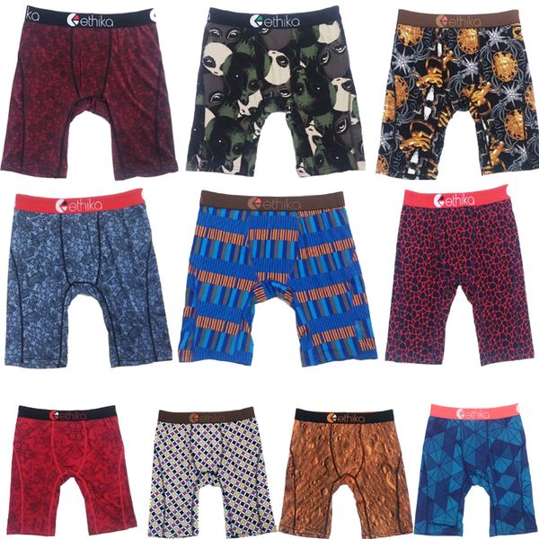 

2020 new random colors ethika men's boxer underwear sports hip hop rock excise underwear skateboard street fashion quick dry us size, Black;white