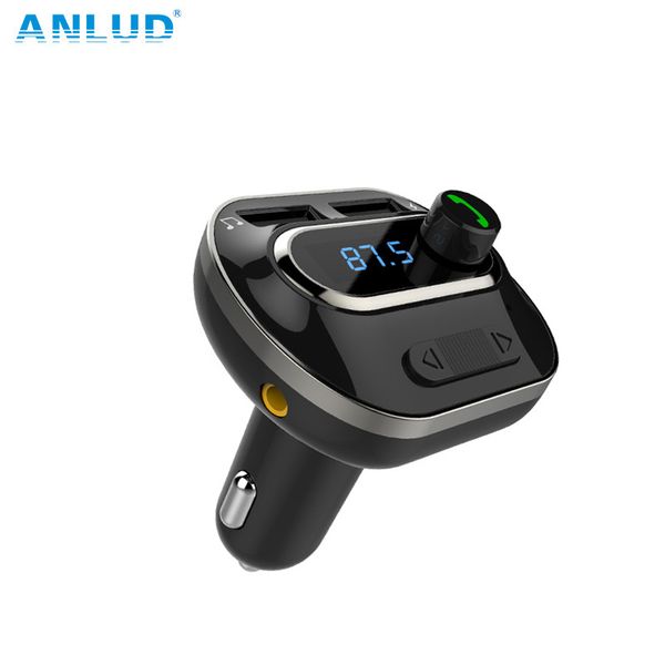 

bluetooth fm transmitter wireless in-car radio transmitter adapter car kit universal car charger with dual usb charging ports