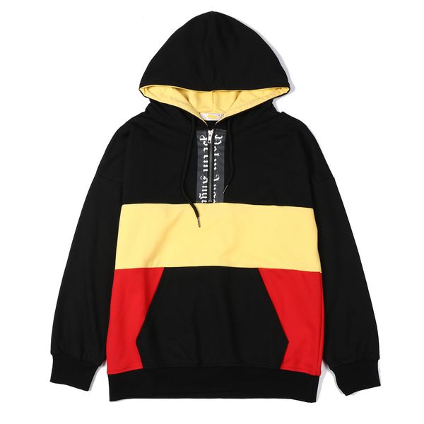 

palm angels дизайнерская новая буква пэчворк с длинными рукавами толстовки для мужчин и женщин сплит совместный тонкий пуловер свитер осення, Black