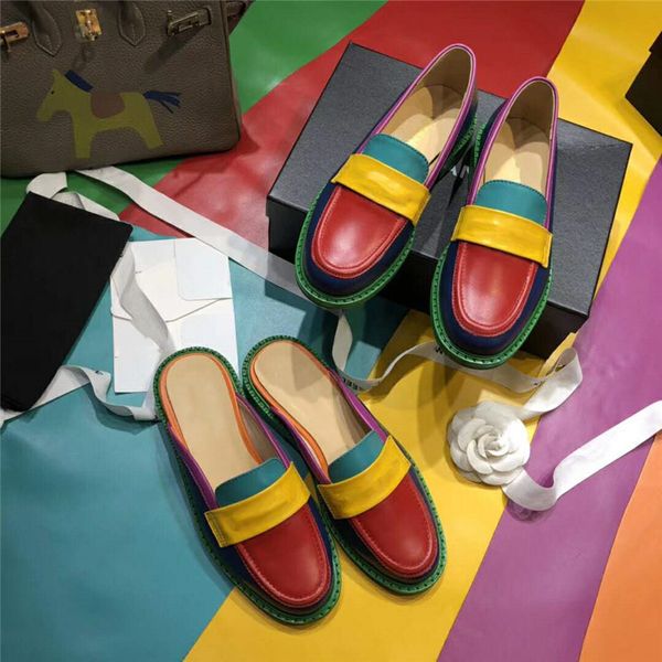 

new women designer loafer shoes colorblock flat shoes two tone cap toe fashion loafers black white real leather casual shoes