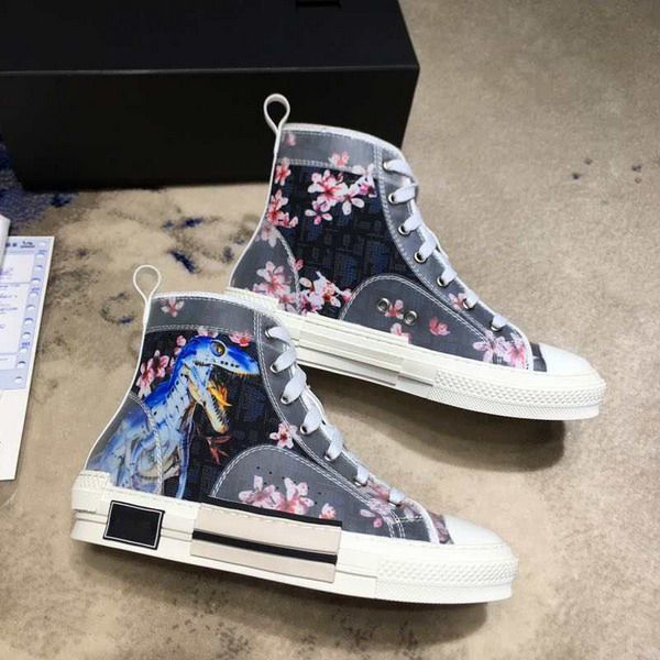 

new arrivals men women brand designer high causal shoes fashion white pvc with printed canvas flats sneakers platform leisure shoes35-45, Black