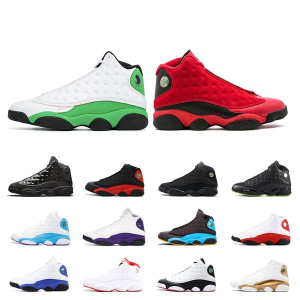 

13 13s lucky green cap and gown men basketball shoes court purple reverse he got game black cat cny bred sports sneakers shoes