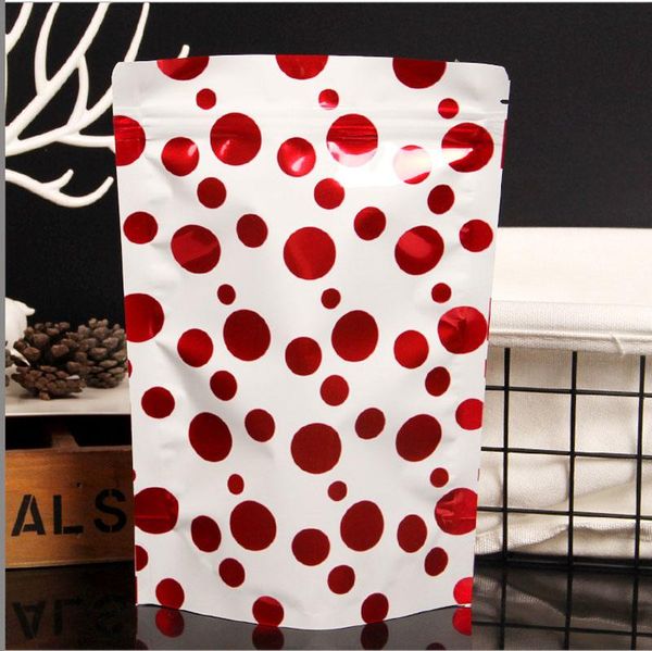 

christmas candy bog gift bag creative dot star pattern aluminum foil zip lock bag self zipper food storage retail pouch package an2831