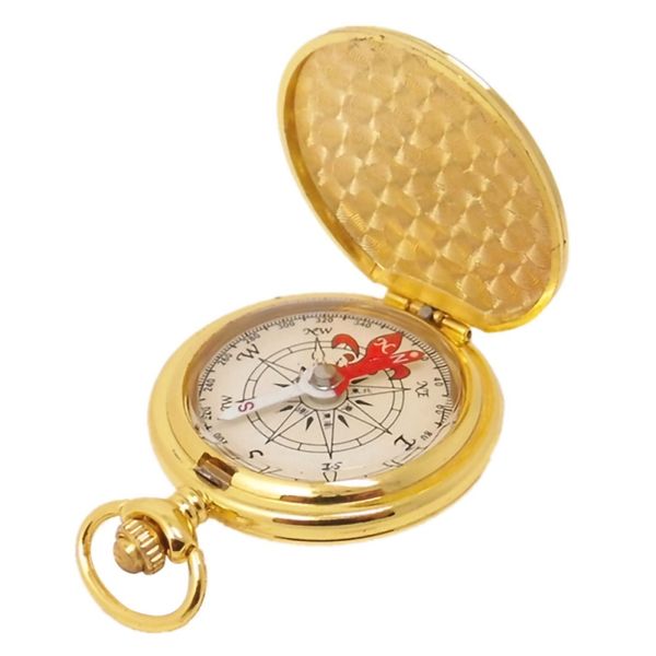 

retro gold clamshell pocket watch compass multifunction car navigation compass portable useful outdoor hiking survival compass
