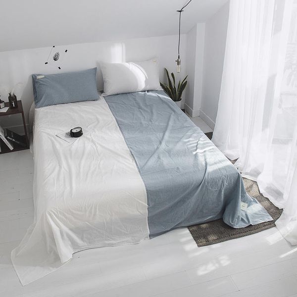 

white blue 100% cotton flat sheet bedsheets twin full queen size bed cover bed sheet drap de lit college dorm sabanas de algodon