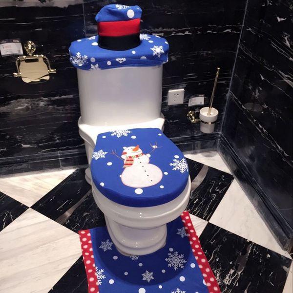 

santa claus toilet sets christmas home l toilet decorations lovely blue snowman doll gifts new