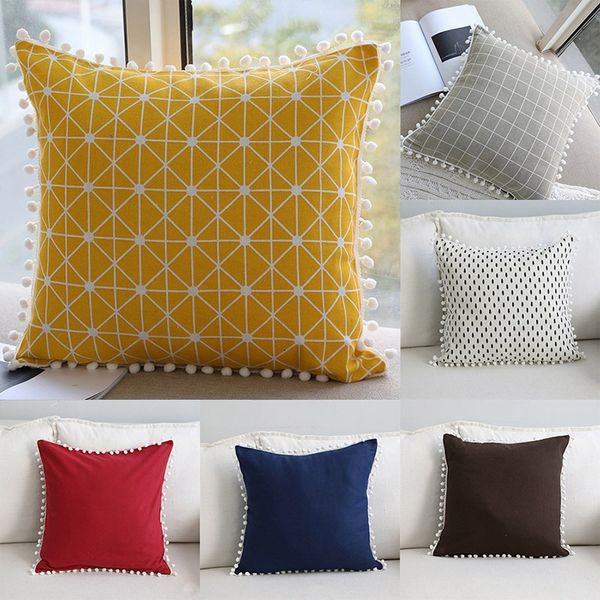 

geometric pillow covers cushion cover cotton linen square pillowcase cushion cover home office sofa car decoration 17 color jfa2108