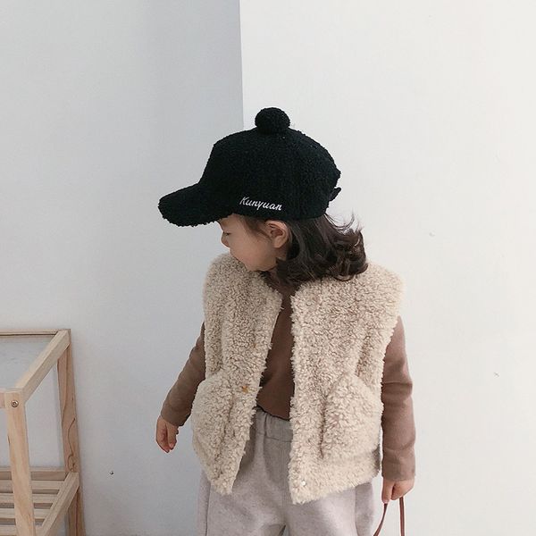 

Winter Baby Girls Lamb Fleece Vests Korean Style Thicken Warm Sleeveless Padded Coats Toddlers kids Waistcoats, Light green