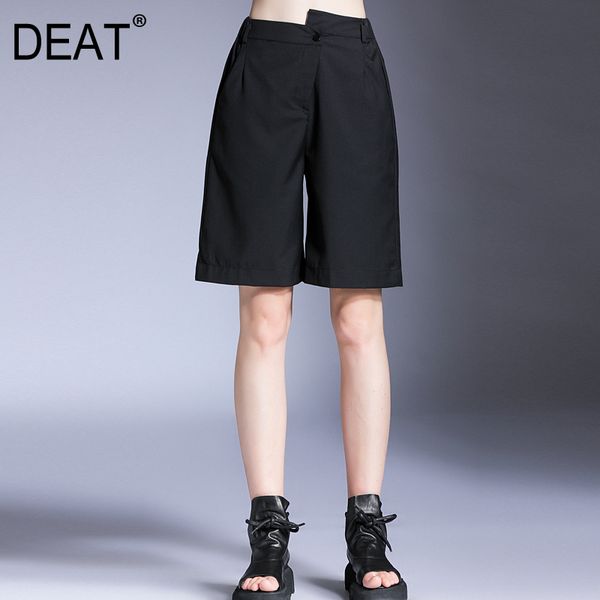 

deat] 2020 high elastic waist streetwear black wide leg solid color  trousers new women pants fashion tide summer ar487, Black;white