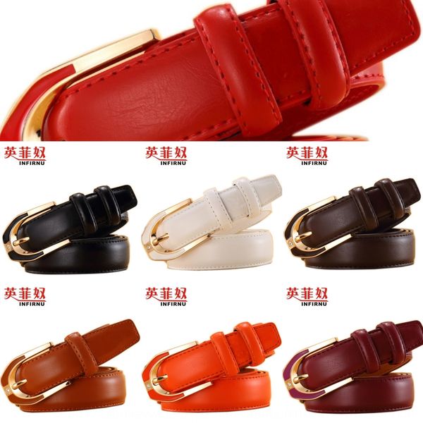 

belt female pin buckle simple all-match fashion personalized and pin jeans jeans genuine leather cowhide decorative students, Black;brown