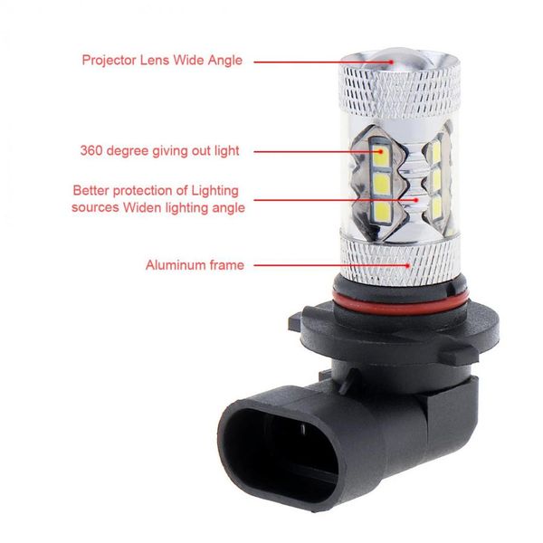 

2pcs 9006 hb4 car auto led lamp light 80w 3030 16smd white 9006 hb4 high power led fog driving light bulbs for cars vehicles