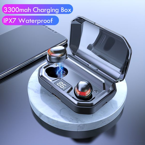 

wireless headphones 8d tws bluetooth 5.0 stereo earbuds sports earphones ipx7 waterproof touch control headsets with microphone