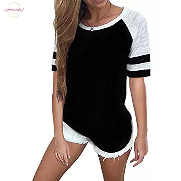 

women striped splicing tshirt 2020 summer fashion casual o neck loose tee all matched t shirt plus size, White