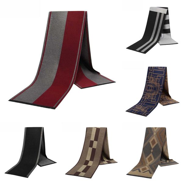 

20 шт. 180см х 30см мужской шарф зима теплая вискоза смесь шарфы полоса дизайн осень длинный шейный платок человек обертывания аксессуары, Blue;gray