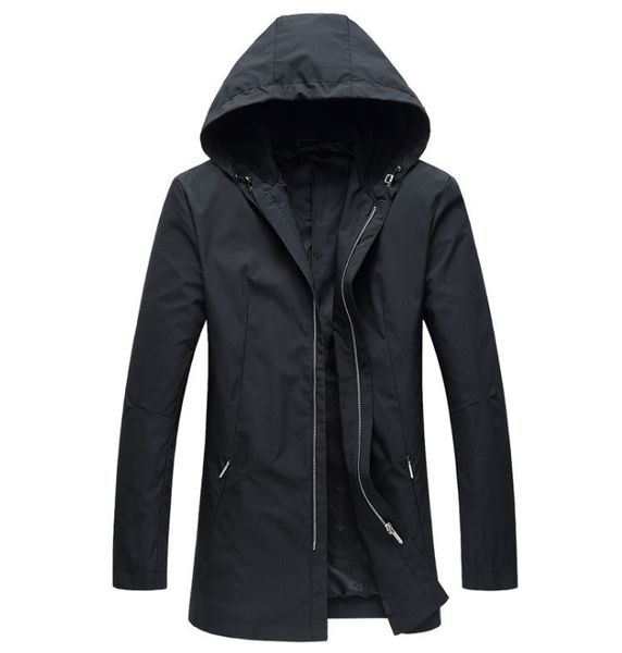 

2019 men spring long trench coat men hooded waterproof jackets coats new british style fashion windbreaker, Tan;black
