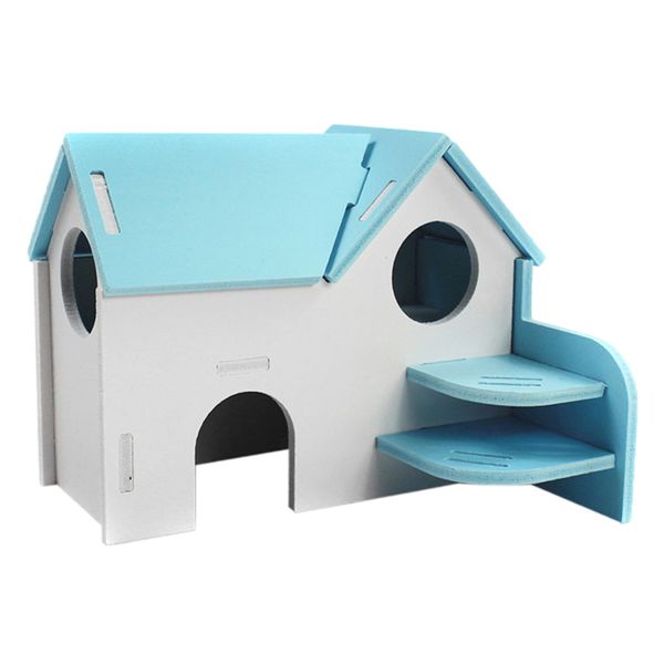 

hamster mouse hideout house wooden living hut exercise funny nest toy - great gift
