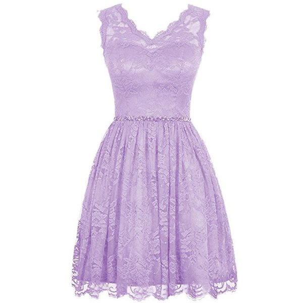 

2020 lavender bridesmaid dresses v-neck a-line short maid of honor dresses with beaded waist lace wedding guest dresses for fall, White;pink