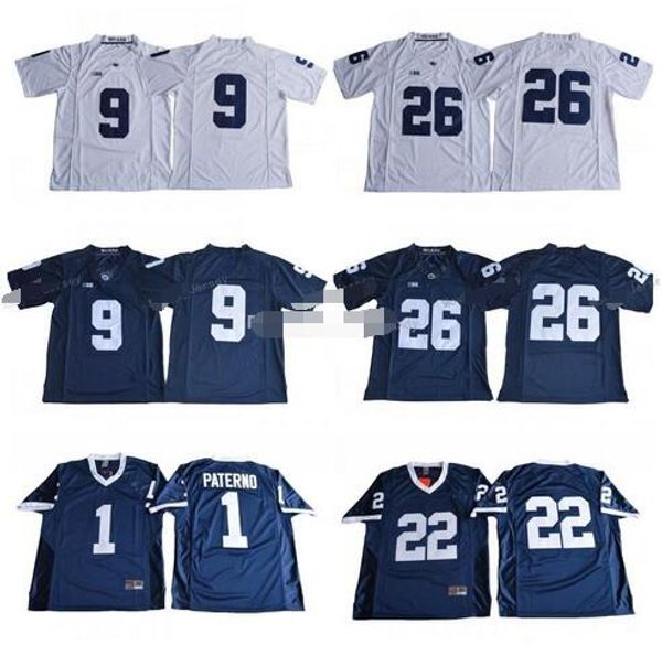 

ncaa penn state nittany lions college football 26 saquon barkley 1 joe paterno 9 trace mcsorley 22 akeel lynch big ten football jerseys, Black