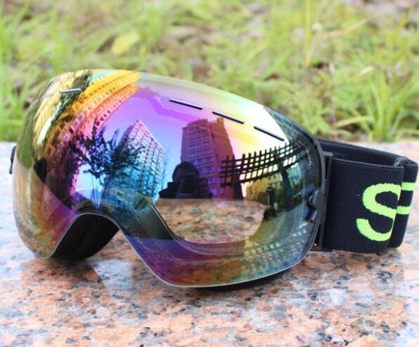 

large spherical skiing glasses single-layer card myopia professional anti fog skiing glasse for men women coated with uv400 single-laye