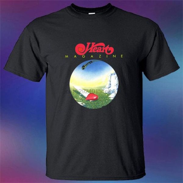 

new heart band magazine cover mens black t-shirt size s-3xl, White;black