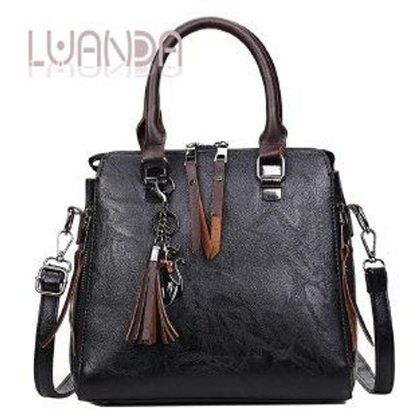 

new 2020 messenger totes brown female bag women tassel pu leather shoulder pendant crossbody handbag lady bags for women