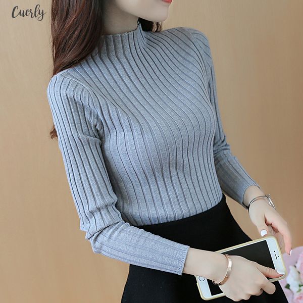 

2020 autumn and winter new korean half turtleneck sweater jacket womens long sleeve set head all match knitted sweater woman, White;black