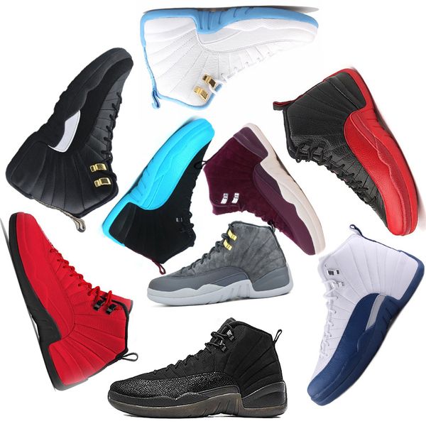 

mens basketball shoes 12 12s university blue bulls navy bordeaux dark grey white flu game unc gym red taxi french blue discount sneakers