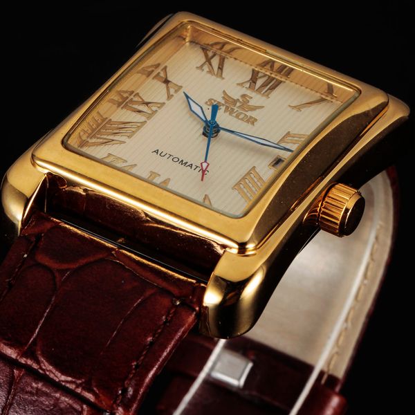 

sewor brand luxury men's watch men wrist watch military sport clocks automatic mechanical calendar male classic clock se025 j190706, Slivery;brown