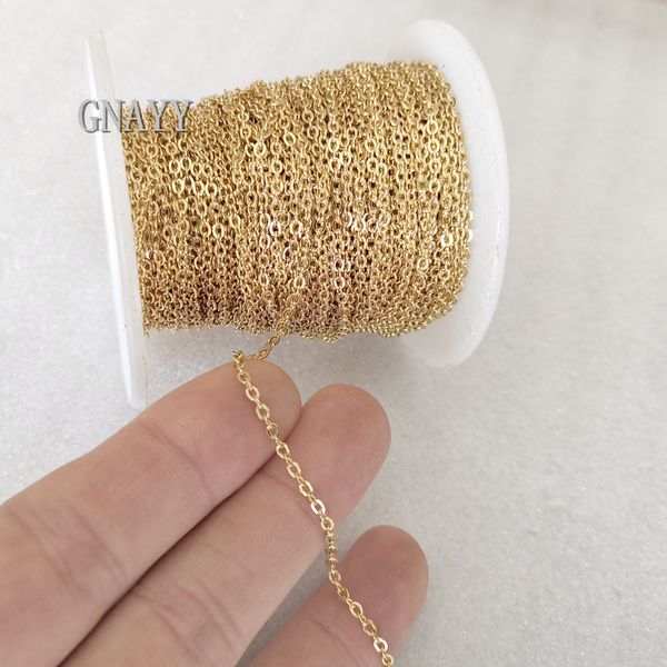 

new list factory price 10meter/lot gold stainlesss teel cross jonit chain link jewelry findings chain marking diy thin, Silver