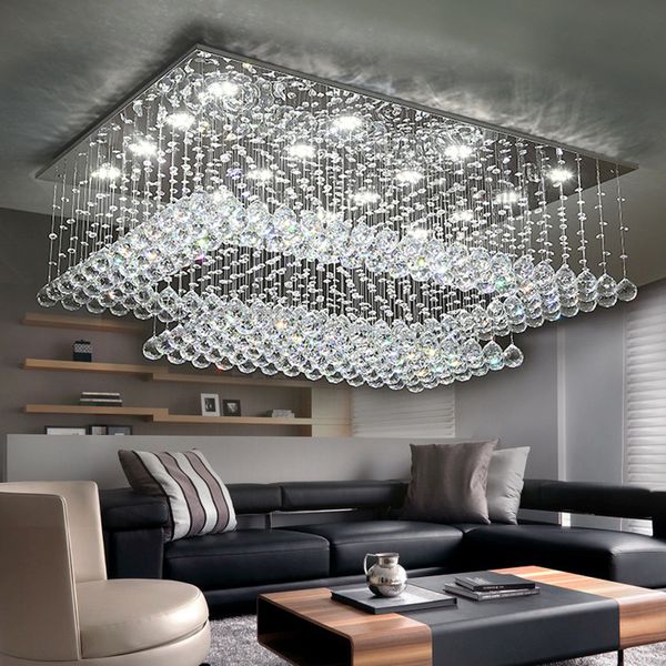 Modern Contemporary Remote Led Crystal Chandeliers With Led Lights