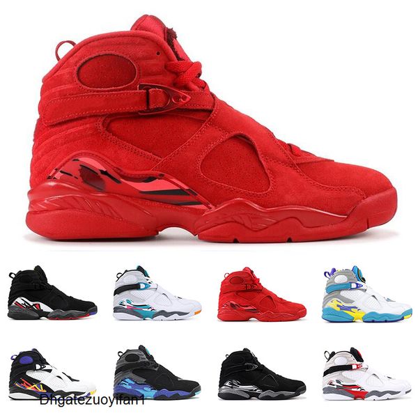 

мужские ботинки баскетбола 8s светоотражающие bugs bunny валентина день аква south beach 8 chrome 3peat плей-офф тренер спорт тапки размер 7