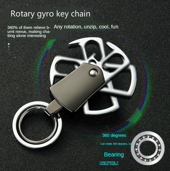 

кончик пальца гироскоп брелок led блестящий металл двойное кольцо пиво открытый нож бизнес подарок шарм аксессуары оптом, Slivery;golden