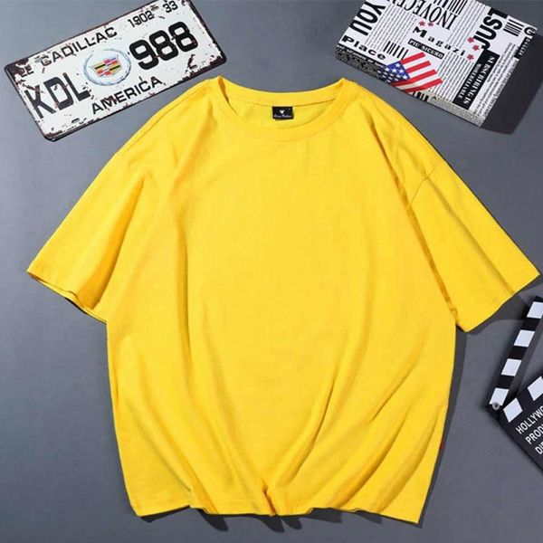

ins solid color short sleeve t shirt male loose round neck rendering shirt sleeve loose cotton shoulder drop fivepence sleeve t shirt, White;black