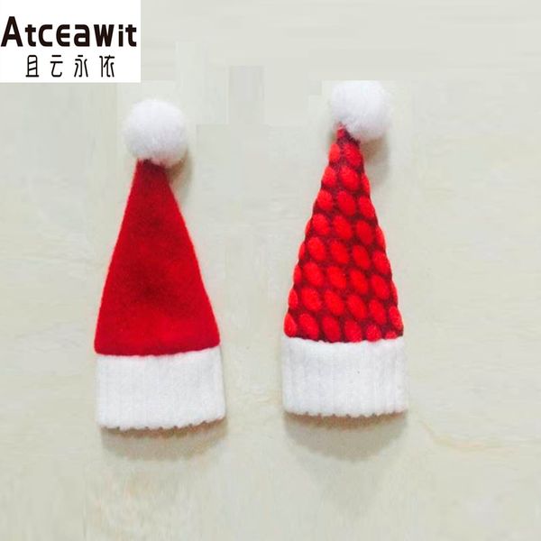 

10pcs/lot christmas wine bottle caps mini santa hat party dinner table decoration for home christmas decoration