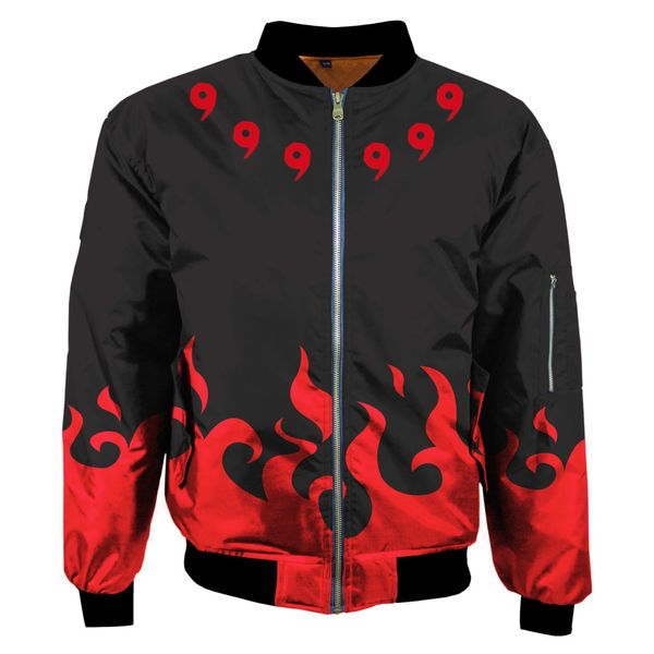 

new sasuke bomber jacket men pilot 3d naruto thick cotton pilot bomber jacket men windbreaker coat men plus size s-5xl, Black;brown