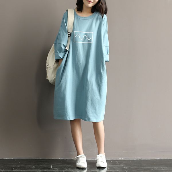

maternity t-shirt dress 100% cotton dress clothes for pregnant women dress long sleeve maternity dresses pregnancy clothes, White