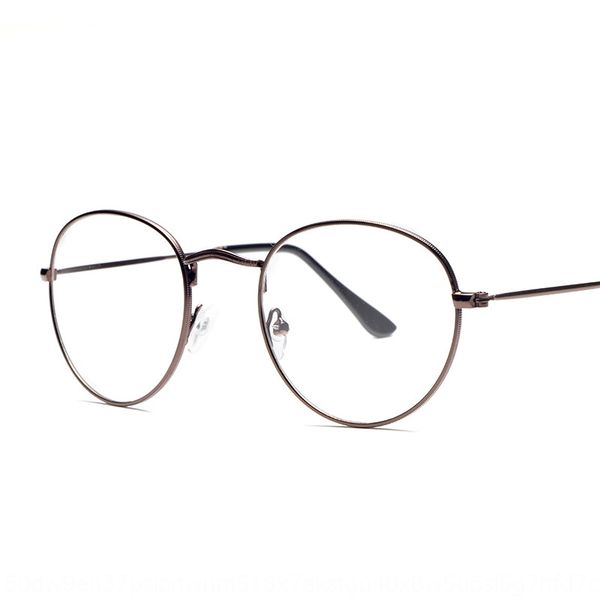 

py3447 fashionable frame round plain decorative glasses leg glasses frame, Silver