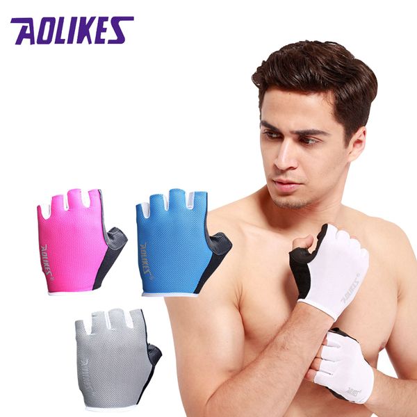

aolikes 1 pair anti-skid breathable gym gloves body building training sport dumbbell fitness exercise weight lifting glove