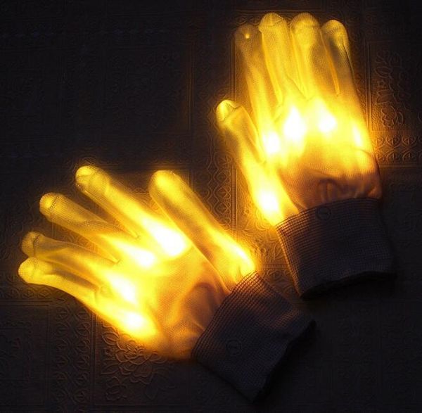 Çocuklar yılbaşı XMAS hediye 7 Modları Sihirli Yenilik Eldiven Gökkuşağı Flaş parmak ucu LED Eldiven Unisex Işık Yukarı Glow Stick Eldiven Eldivenler Sıcak