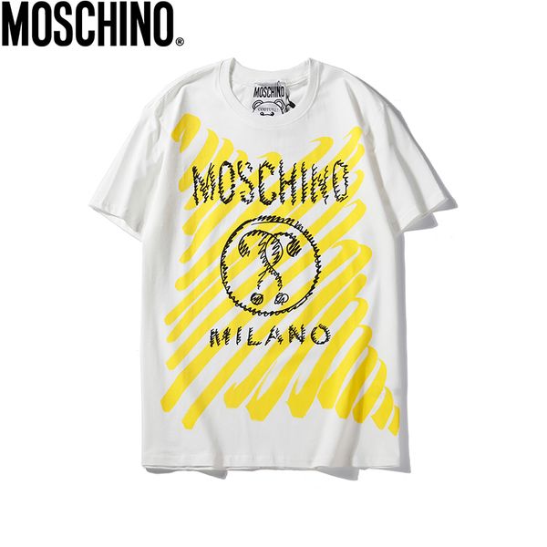 

2020 moschino designer s spring summer men women t-shirt 100% cotton t-shirt luxuriou s men women shirt printed shirt 037, White;black