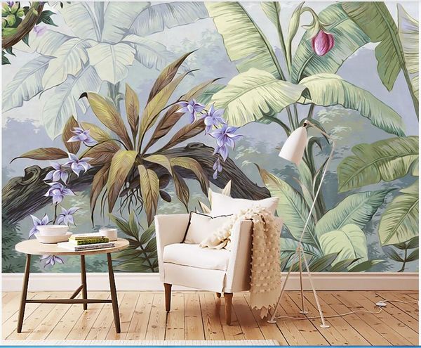 

wdbh 3d wallpaper custom p high-end idyllic retro nostalgic rainforest mural background wall home decor 3d wall wallpaper for walls