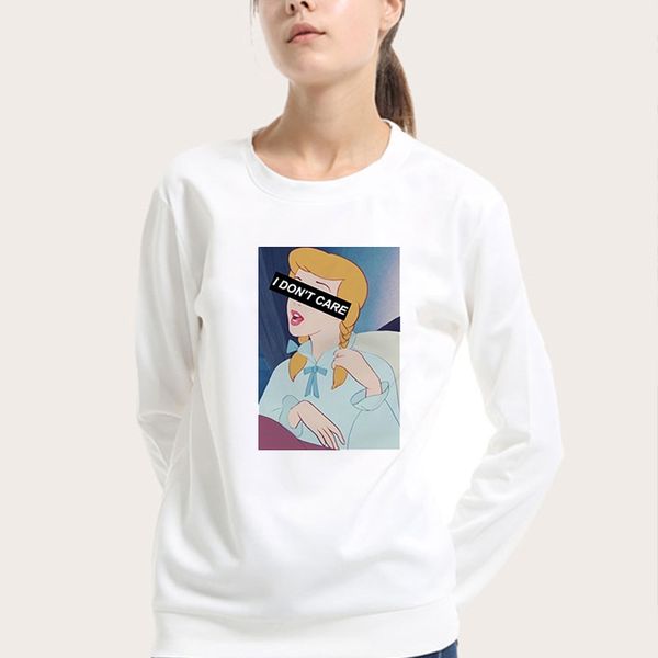 

princess print woman hooded punk tata hoodies women sweatshirts kawaii korean oversized harajuku hip hop hoodie sweatshirt women, Black