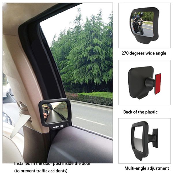 

chiziyo 2pcs magnet 270 degrees wide angle adjustable magnetic suction rear view mirrors makeup mirror car passenger