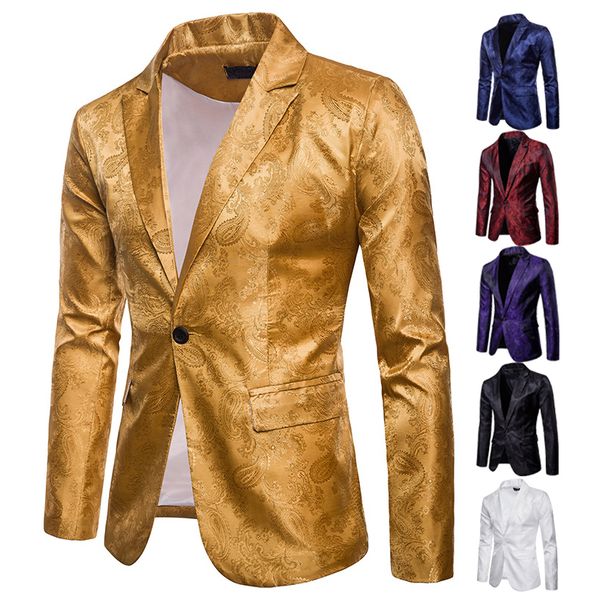 

men suit banquet wedding blazer party suit bar night club bright paisley fashion men's blazer, White;black