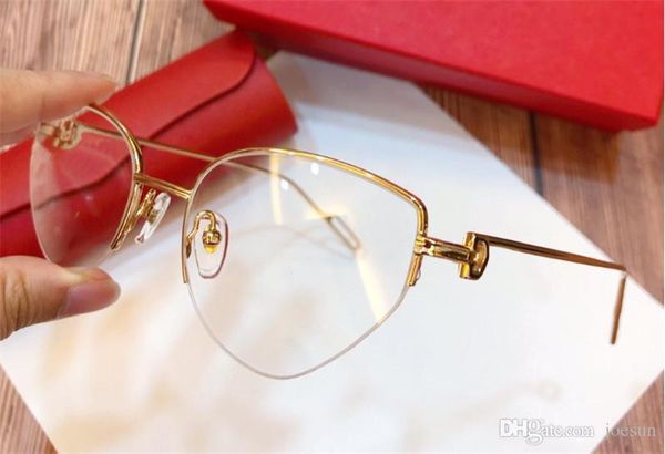 

new fashion designer frame cat eye k gold half frame retro modern style 0157 can be used for prescription lenses glasses, Black