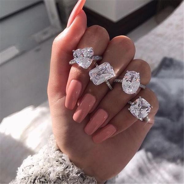 

size 5-10 ins selling sweet cut simple fashion jewelry 925 sterling silver pear cut white z cz diamond eternity women wedding ring, Slivery;golden