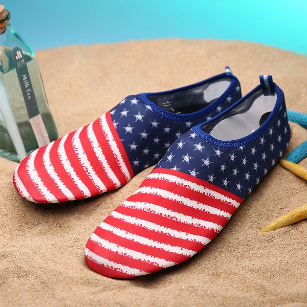 

summer water shoes men swimming shoes aqua beach big plus size sneaker for men women national flag colorful zapatos hombr