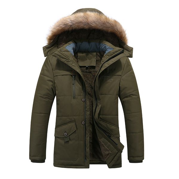 

winter jacket men cotton jackets men's long coat velvet thick cotton pad jacket plus size 7xl 8xl khaki black clothes 2019, Tan;black